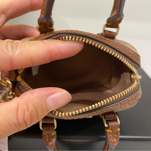 Coach Mini Rowan Satchel Bag Charm In Signature Canvas CX068 - Picture 6 of 7